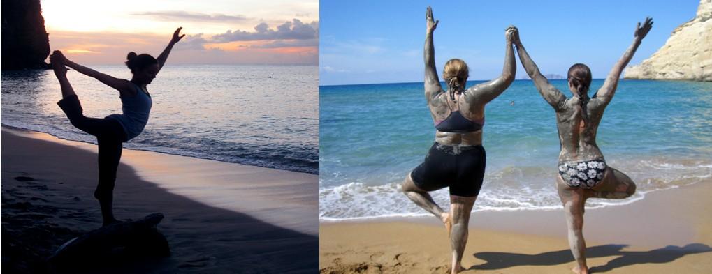beach yoga covered in mud