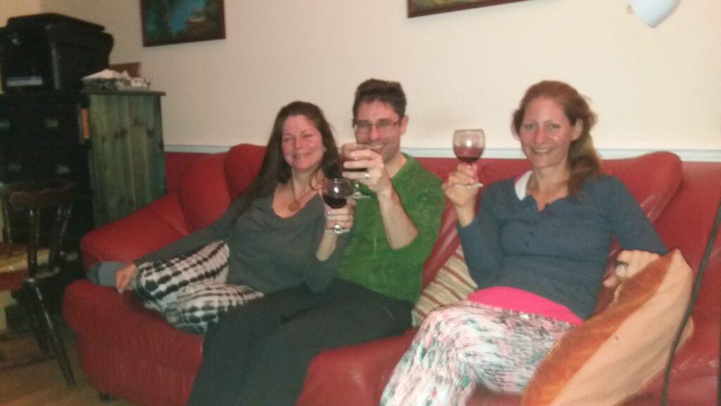 relaxing on the sofa