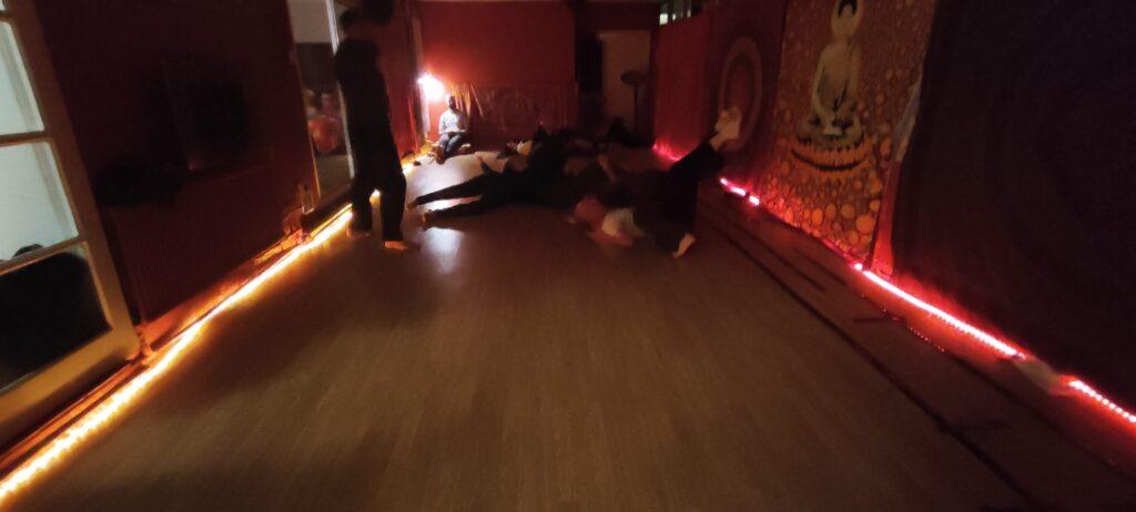 partner dancing in the hall