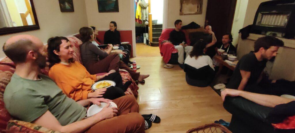 relaxing in the lounge