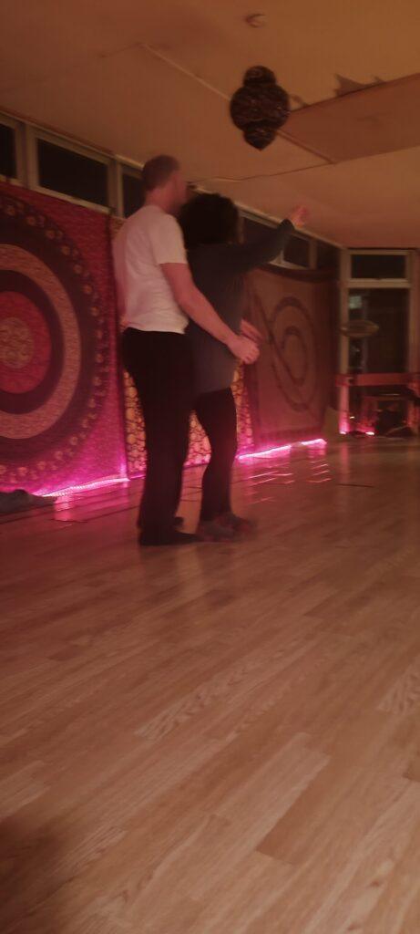 partner dancing in the hall