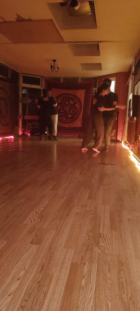 partner dancing in the hall