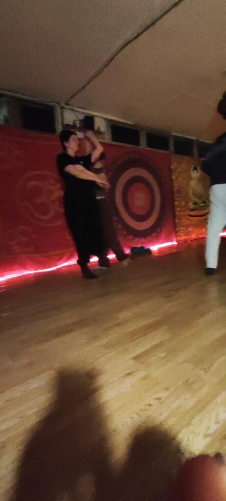 partner dancing in the hall