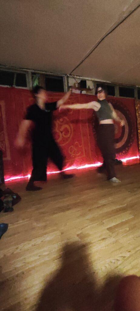 partner dancing in the hall