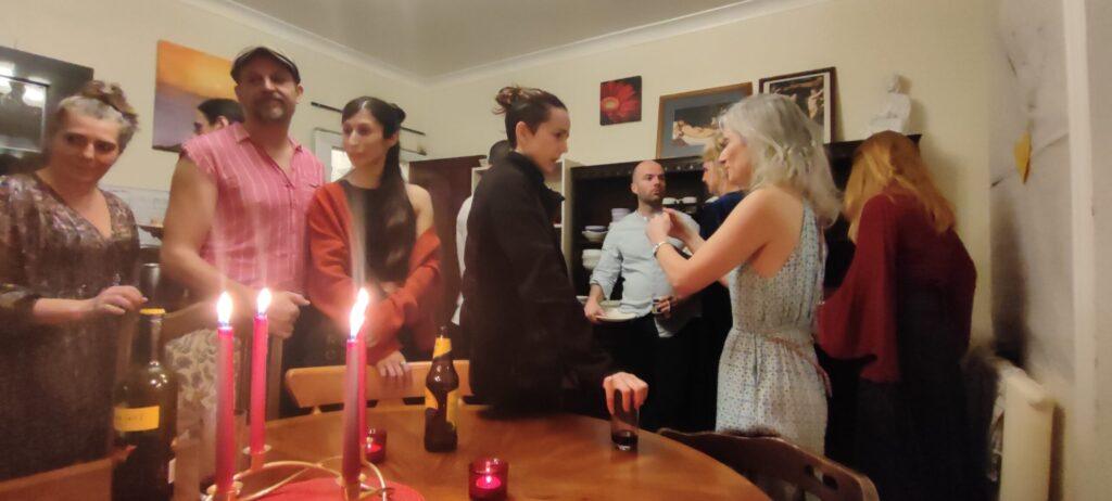 group in the dinnng room