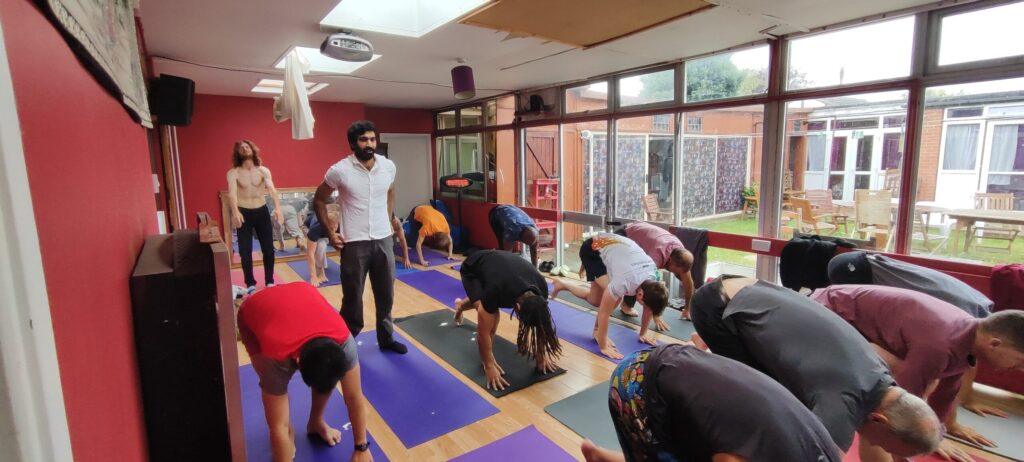 yoga workshop in the hall