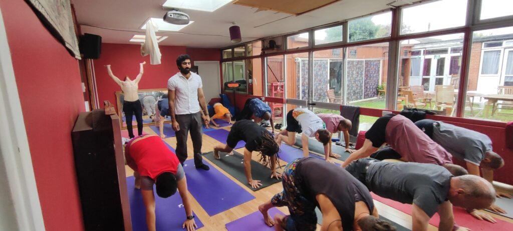 yoga workshop in the hall