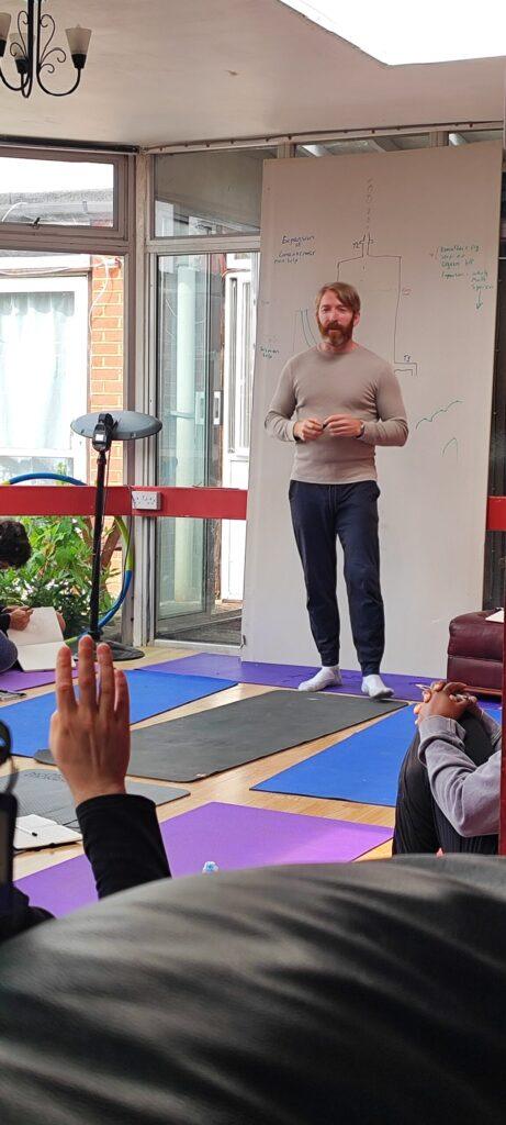 yoga workshop in the hall
