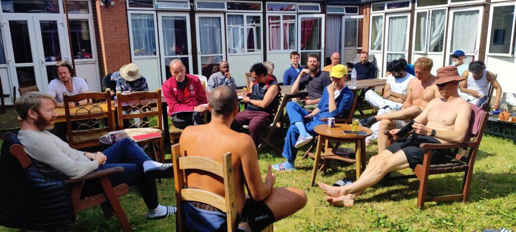 Sunning in the Courtyard