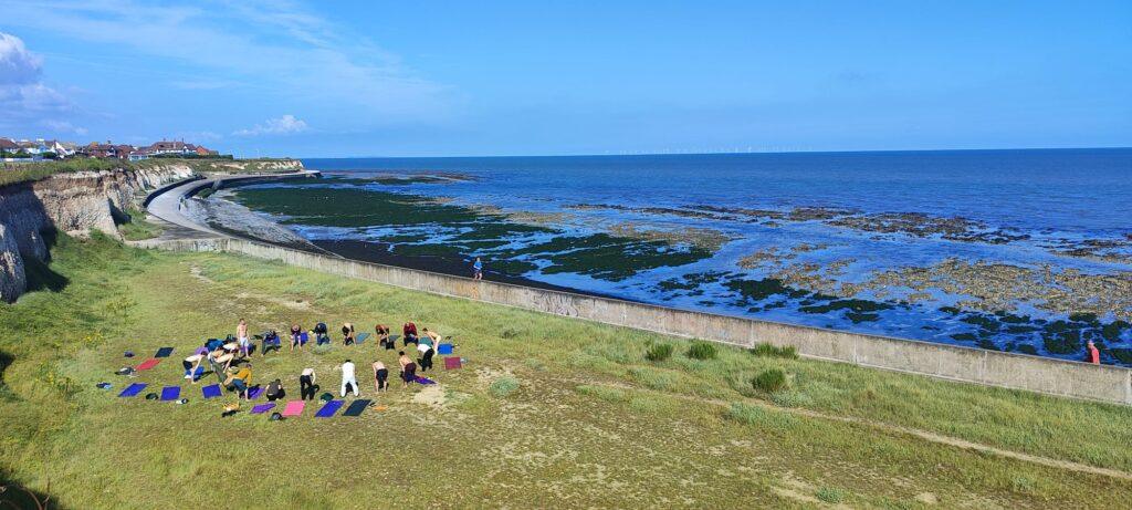 yoga class by sea in birchington
