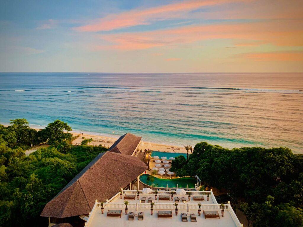 beautiful outdoor scene featuring a swimming